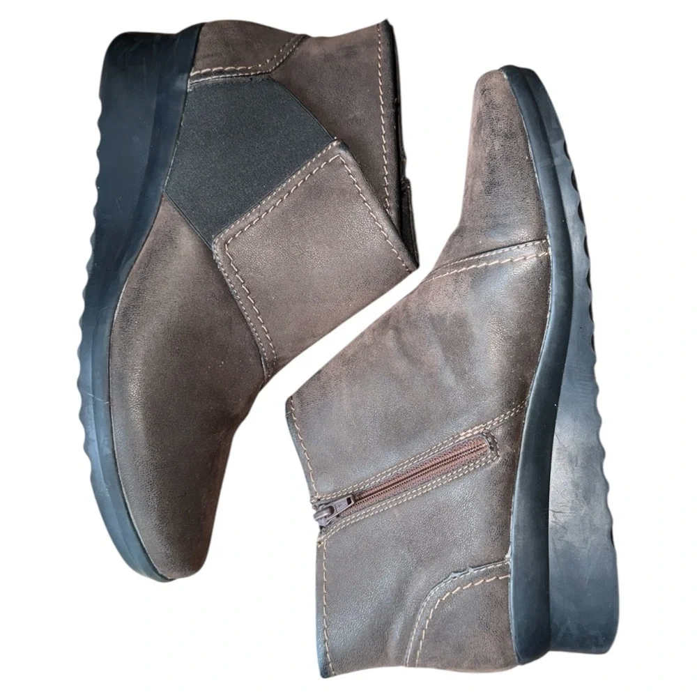 Clarks Cloudsteppers Womens Caddell Rush Booties‎ Brown Ankle Boots 11 Comfort